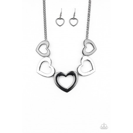 Paparazzi Hearty Hearts - Multi - Necklace & Matching Earrings